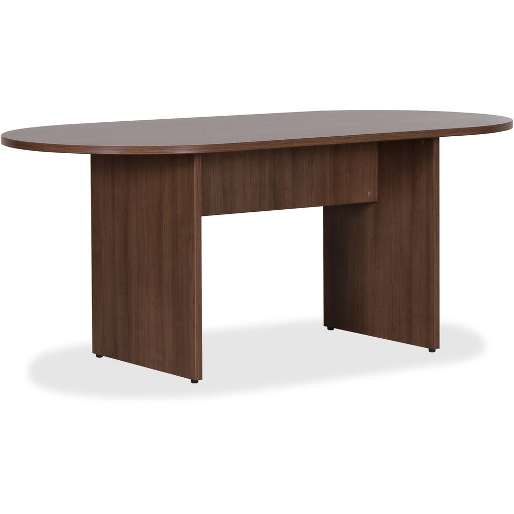 Image of Lorell Oval Conference Table, 72"x36", Walnut