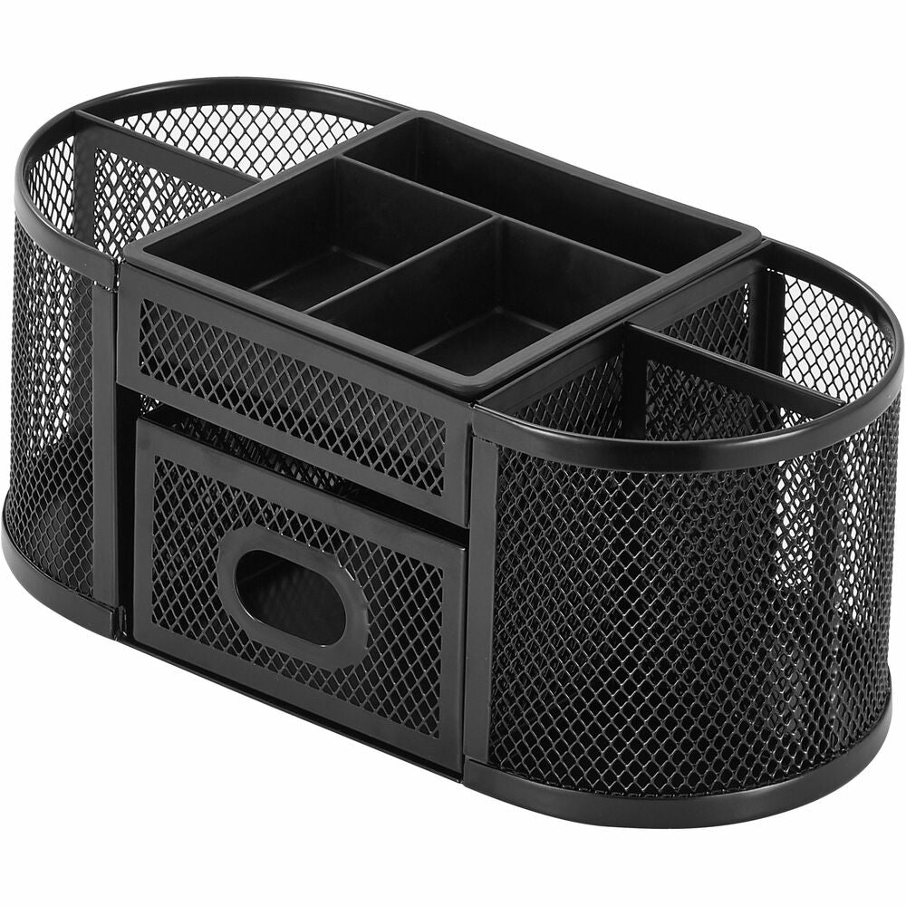 Image of Lorell Mesh Organizer, Steel, 4-5/8"x9-5/8"x4", Black