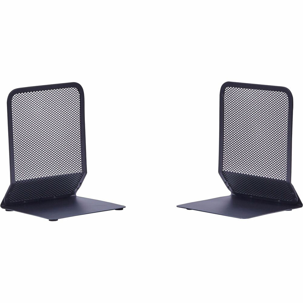 Image of Lorell Mesh Bookends, 5-3/8"W"x5-1/4"Dx7"H, Black