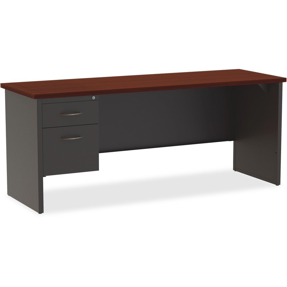 Image of Lorell Left Pedestal Credenza, 24"x72", CH/MH