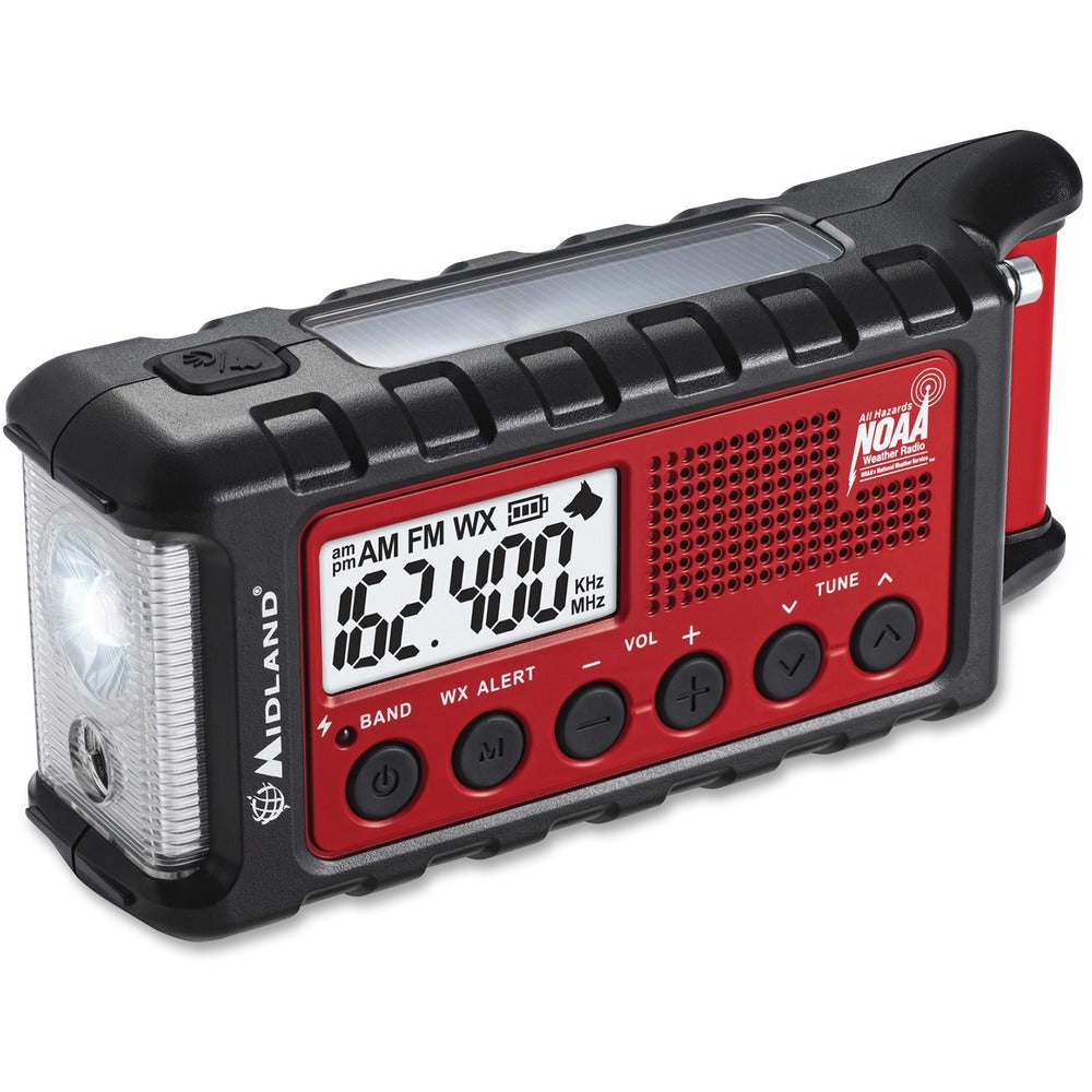 Image of Midland Radio Corp Emergency Crank Radio ER310, Red/Black