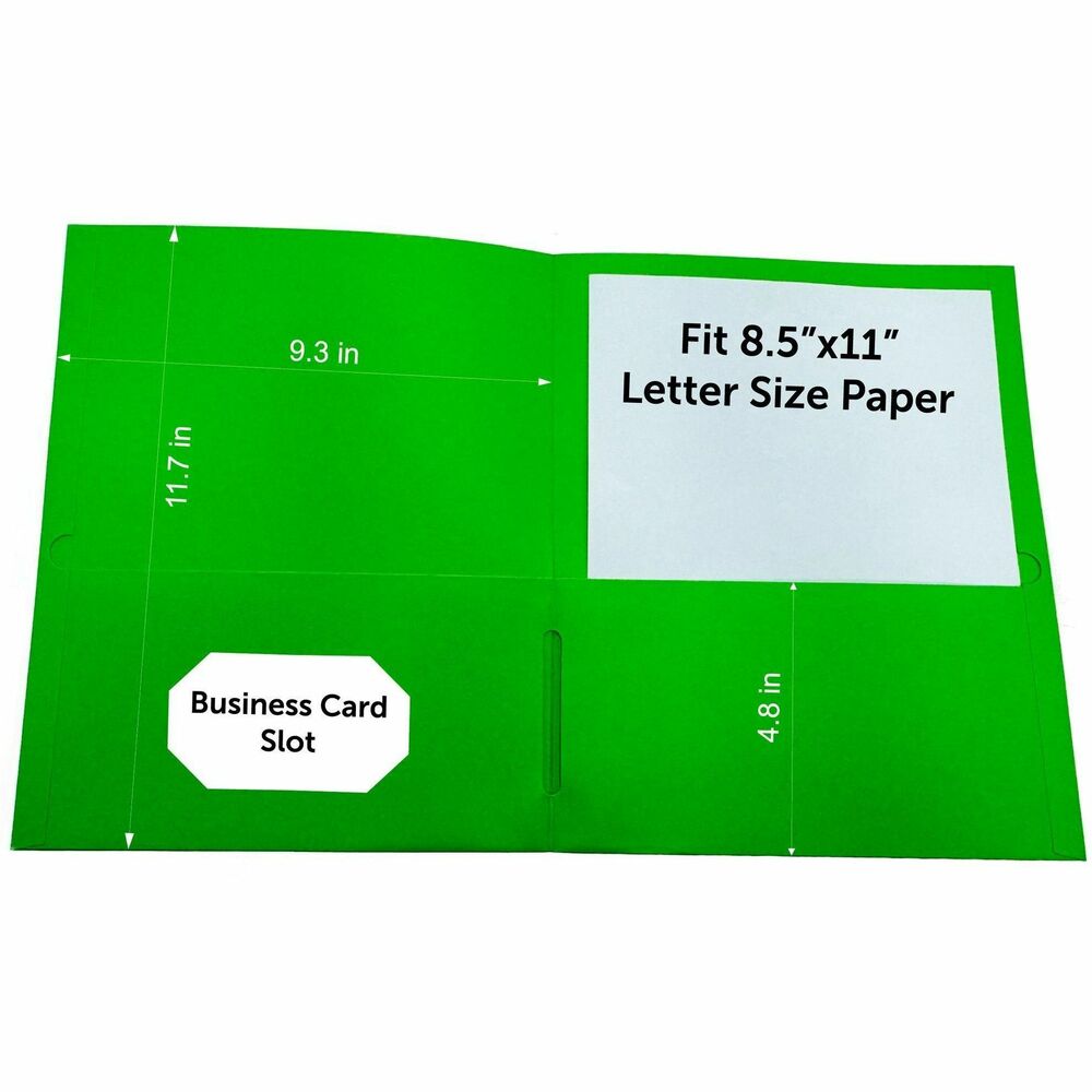 Image of Sparco Portfolio, 2-Pocket, 25/BX, Apple Green
