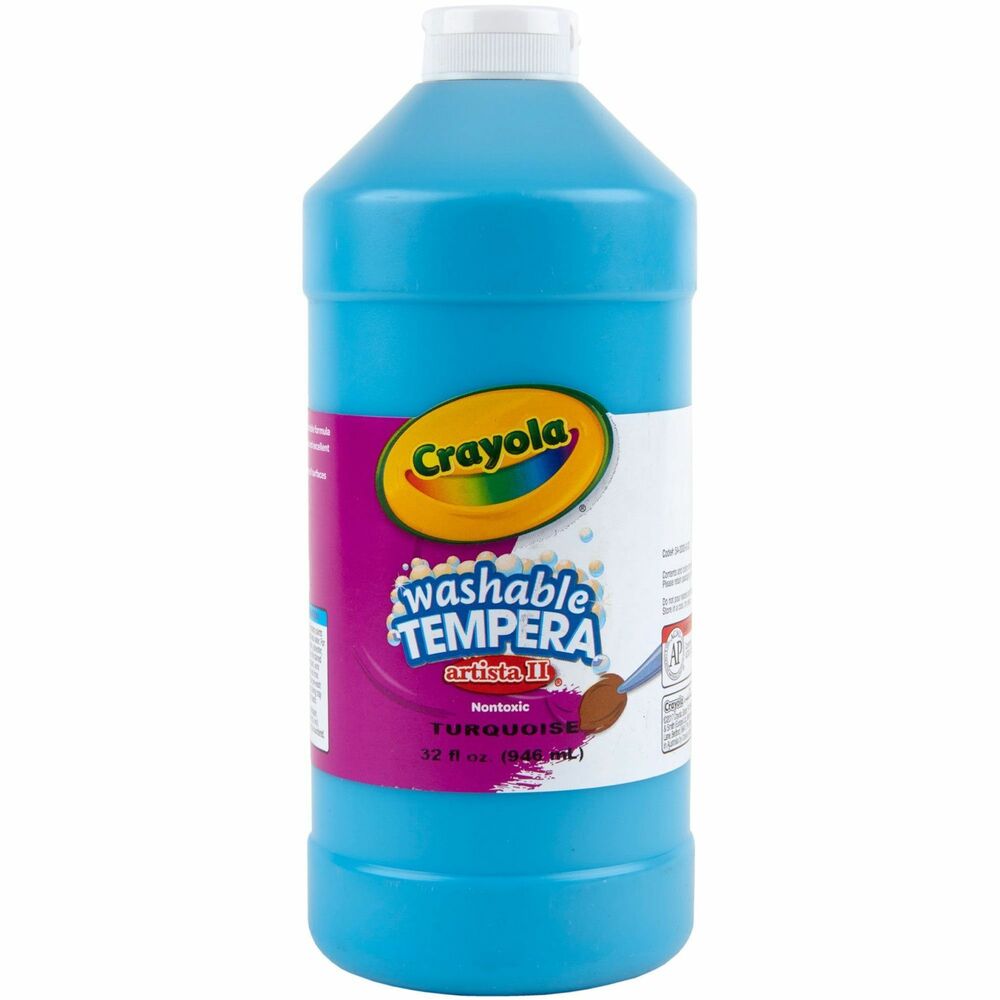 Image of Crayola Washable Tempera Paint, 32oz, Turquoise