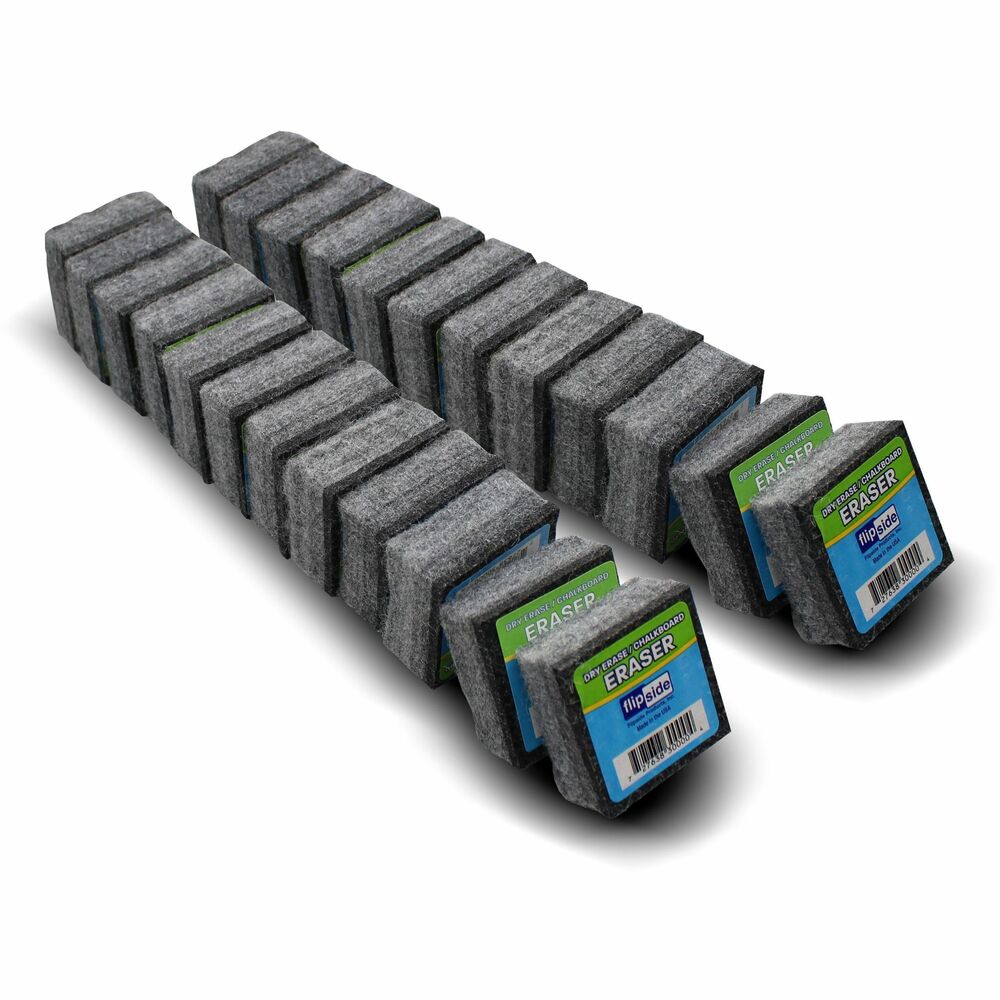 Image of Flipside Products Felt Erasers, 2"x2"1", 24/PK, Gray