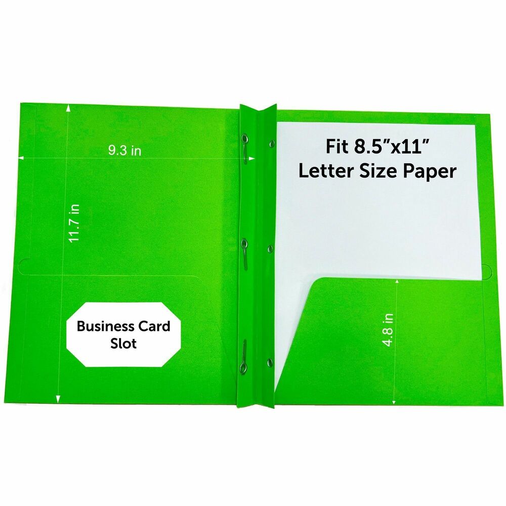 Image of Sparco 2-Pocket Folder, 3 Prong, 25/BX, Apple Green