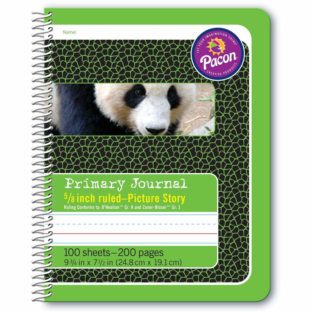 Image of Pacon Composition Book,Spiral Bound,9-3/4"x7-1/2",100 Sheets,WE