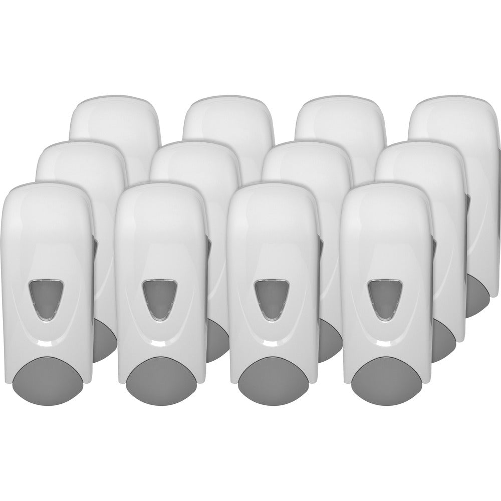 Image of Genuine Joe Dispenser, Foam Soap, Plastic, 1000ml, 12/CT, White/Gray