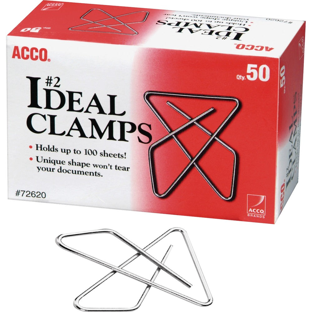 Image of ACCO Butterfly Paper Clamps, No. 2, 50/BX, 3BX/PK, SR