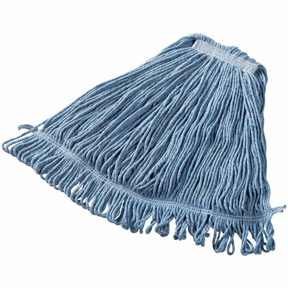 Image of Rubbermaid Commercial Products Super Stitch Blend Mop, 1" Headband, Large, 6/CT, Blue
