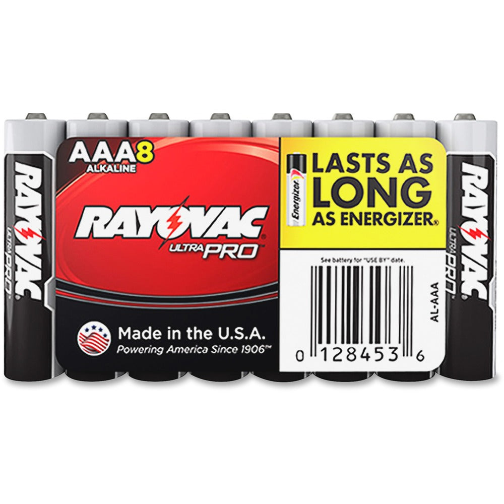 Image of Rayovac Corporation Batteries,Alkaline,AAA,8/PK,12PK/CT,BKRD