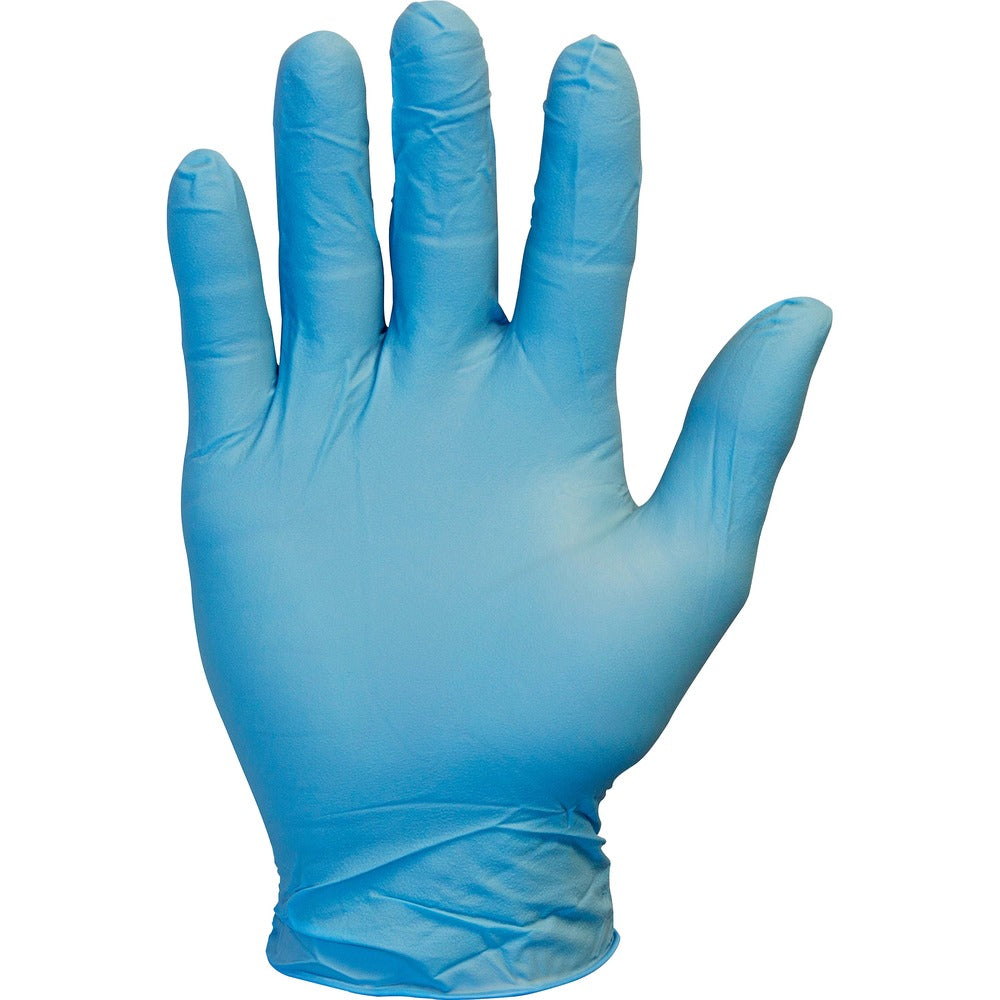 Image of The Safety Zone Nitrile Gloves, Powder-free, Latex-free, Large, 100/BX, Blue