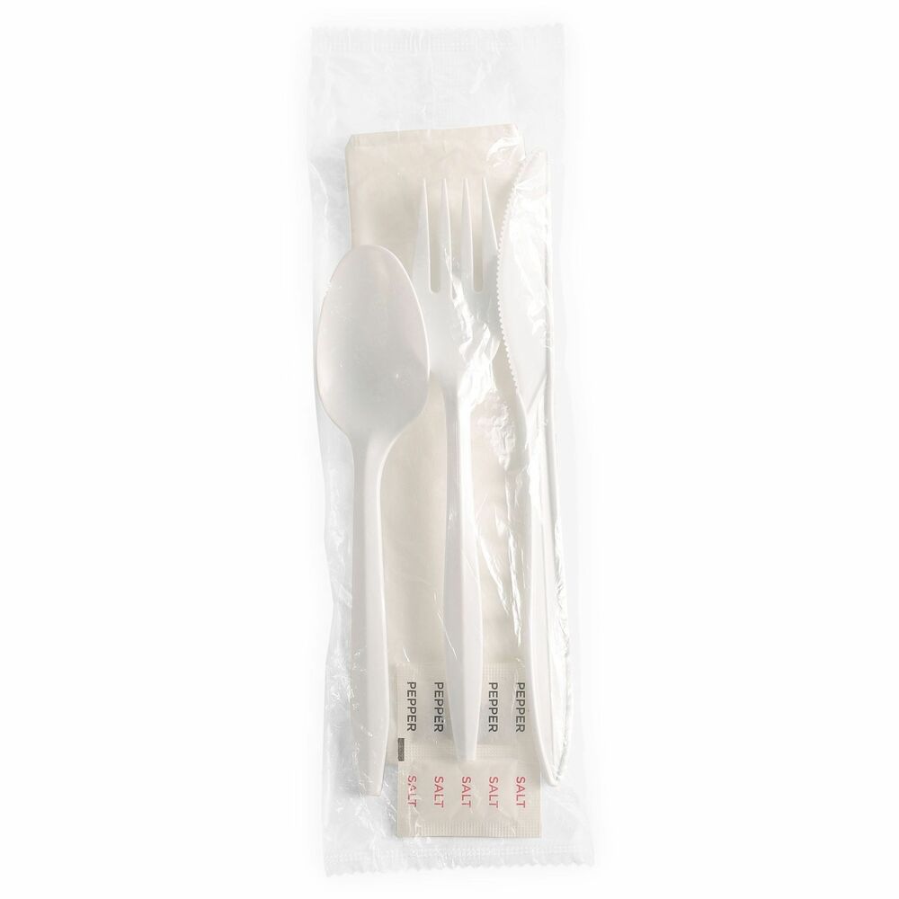 Image of Genuine Joe Napkin S/P Utensil Kit, 250/CT, White
