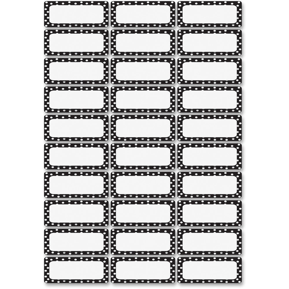 Image of Ashley Productions, Inc. Dots Nameplate Magnets, 30/Pack, Black/White