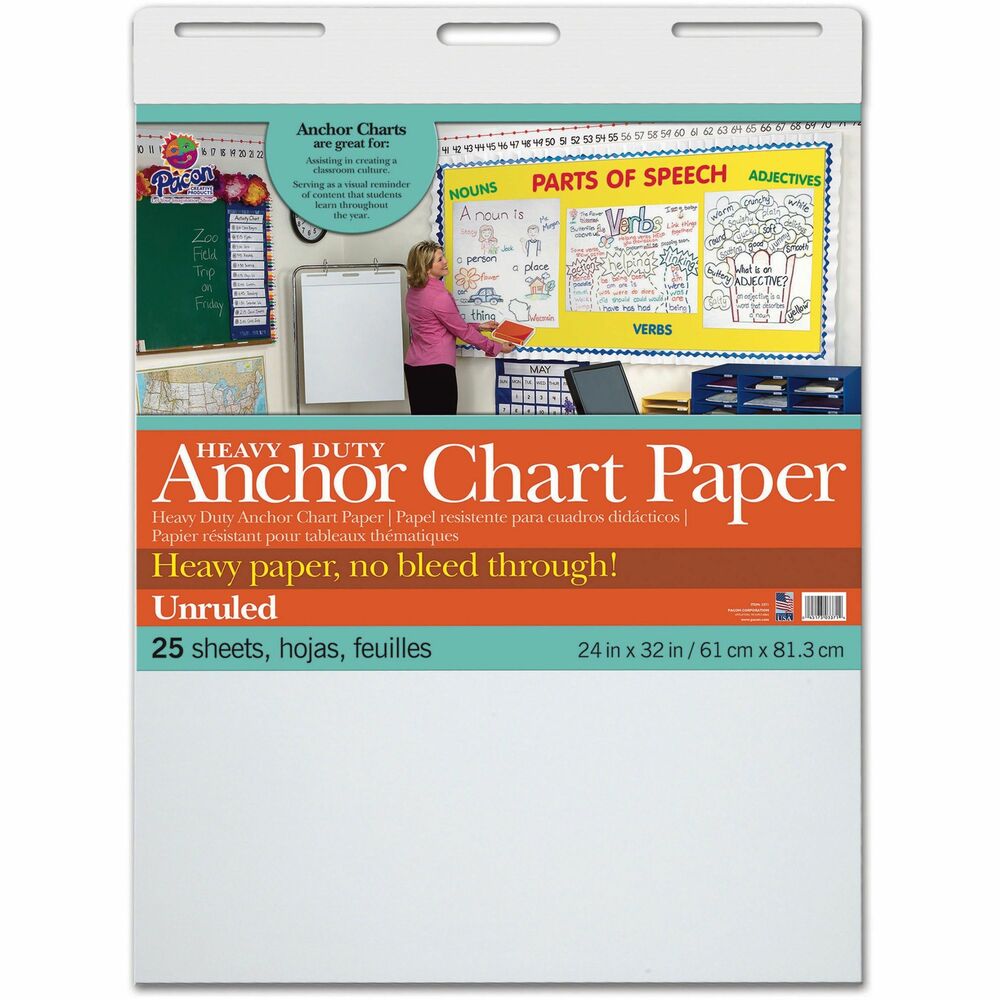 Image of Pacon Anchor Chart Paper, Unruled, 24"x32", 25Shts, 4/CT, WE