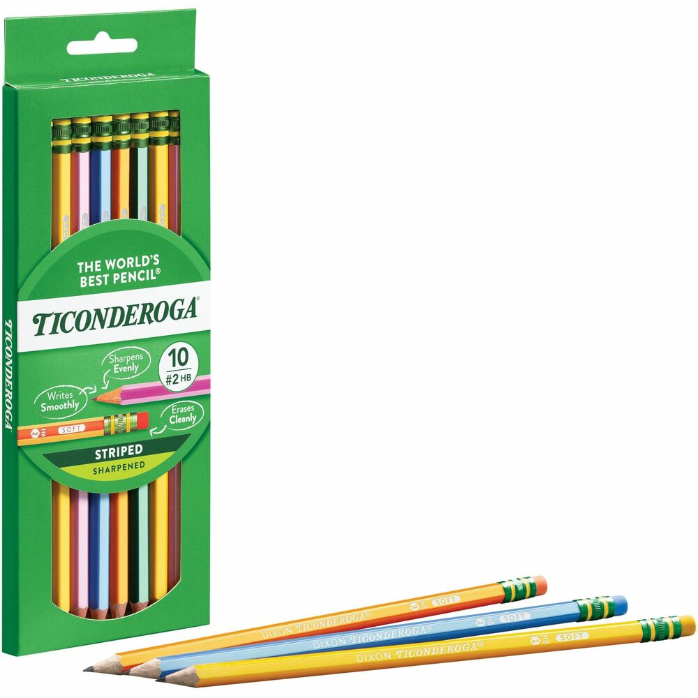 Image of Dixon Ticonderoga Company Ticonderoga Wood Pencils, No. 2, 10/PK, Ast