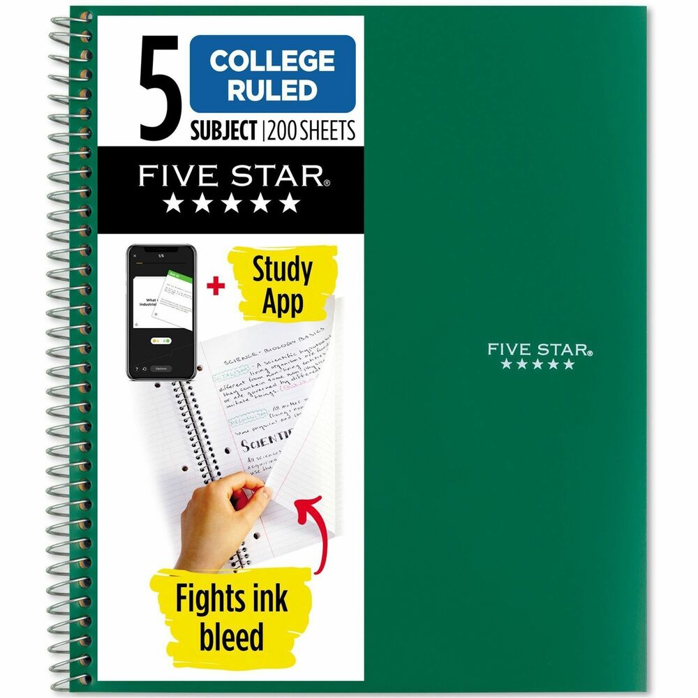 Image of Mead 5-Subject Notebook, College-Ruled, 8-1/2"x11", GN