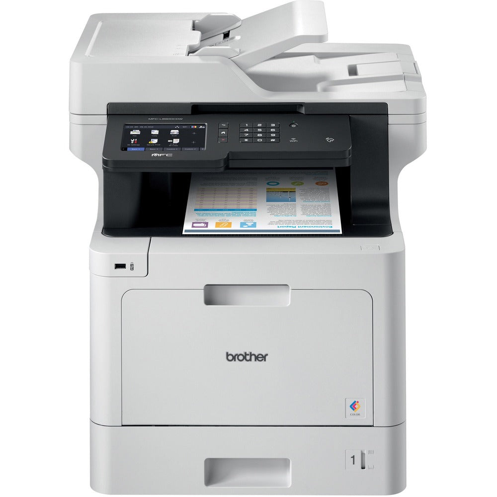 Image of Brother MFC Laser Printer, 33PPM, 19.5"Wx20.7"Dx21.6"H, GY