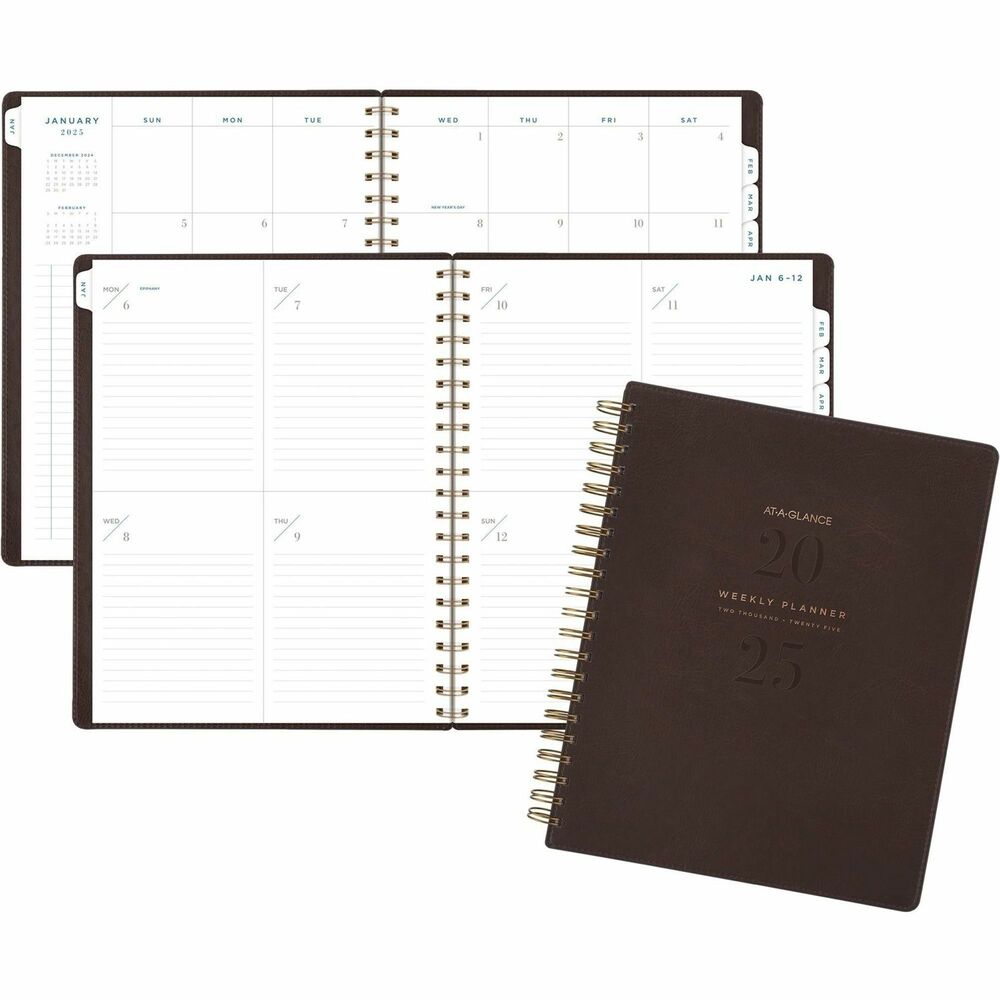 Image of AT-A-GLANCE Planner,Weekly/Monthly,13-Mth,Jan-Jan,8-1/2"x11",BNw/Bronze