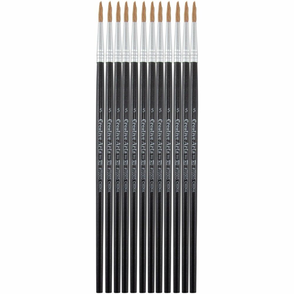 Image of Charles Leonard, Inc Water Color Brush, No. 5, 5/8", 12/PK, Black
