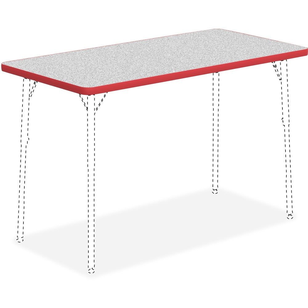 Image of Lorell Tabletop, Rectangular, Laminate, 24"x48", Gray/Red