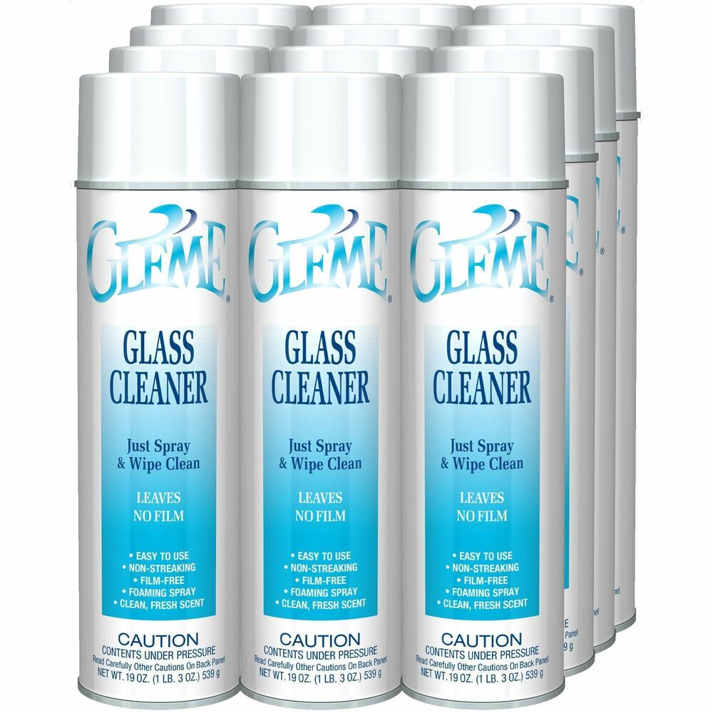 Image of Claire Manufacturing Co Glass Cleaner Spray, Foaming, 19oz, 12/CT, White