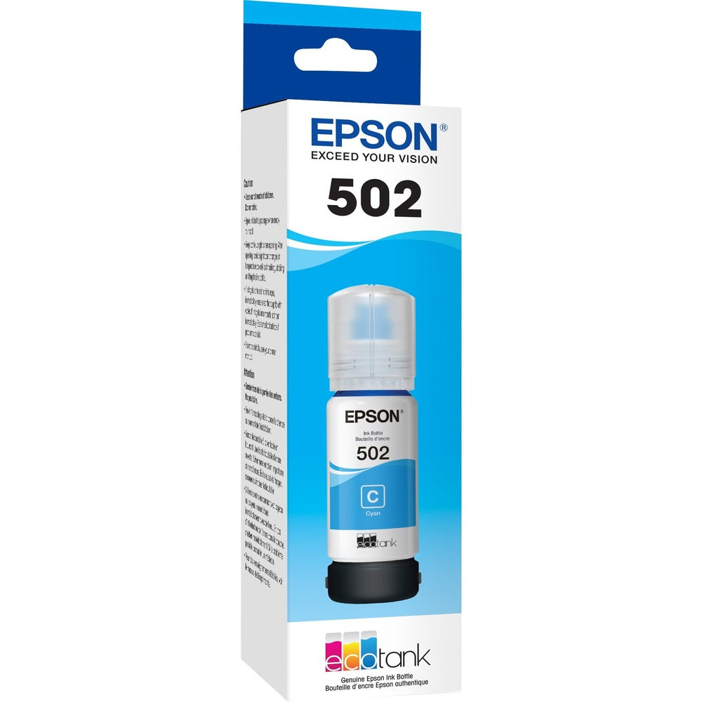 Image of Epson Ink Bottle,T502,Ultra High Capacity,6000 Page Yield,Cyan