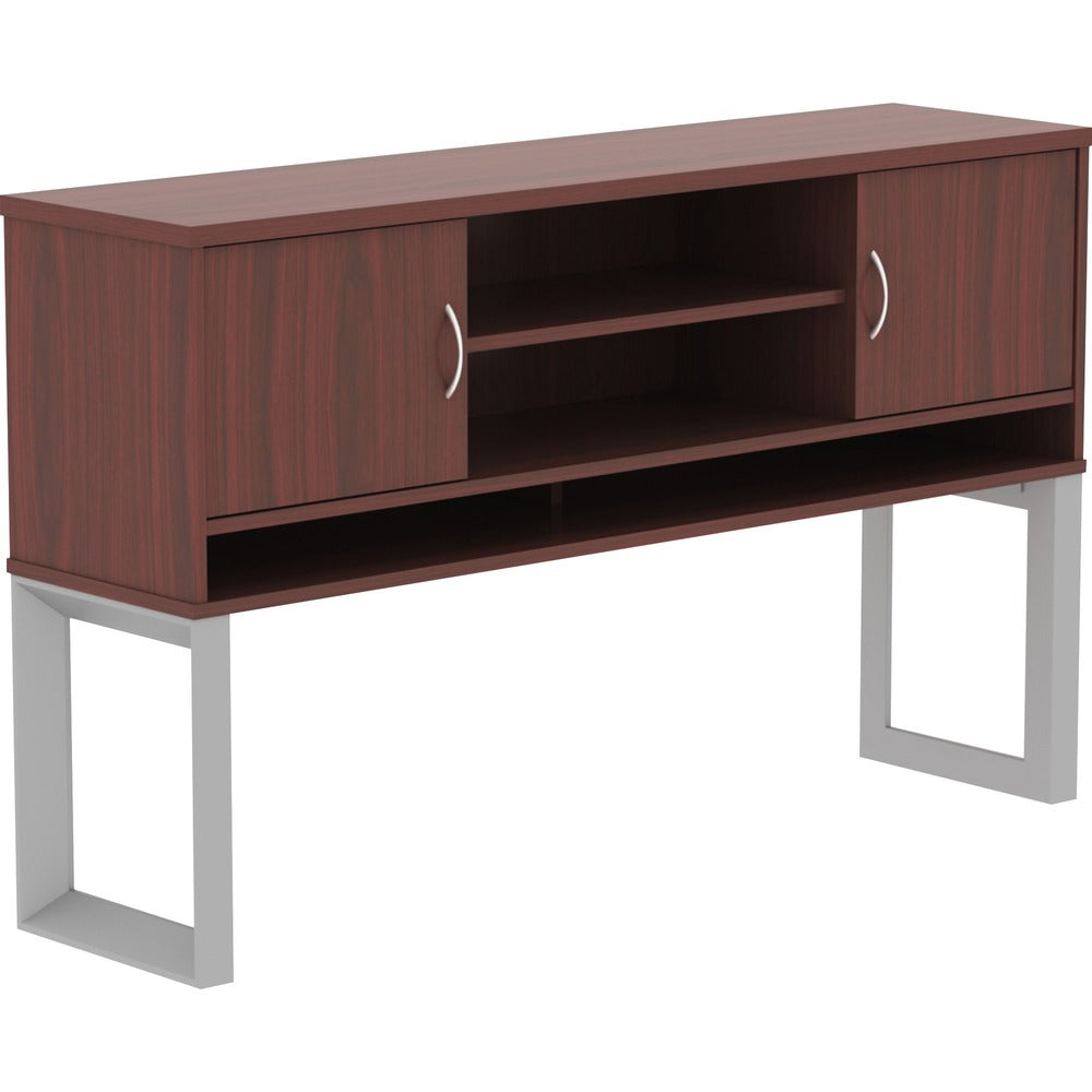 Image of Lorell Hutch, 2-piece Frame, 59"x15"x36", Mahogany