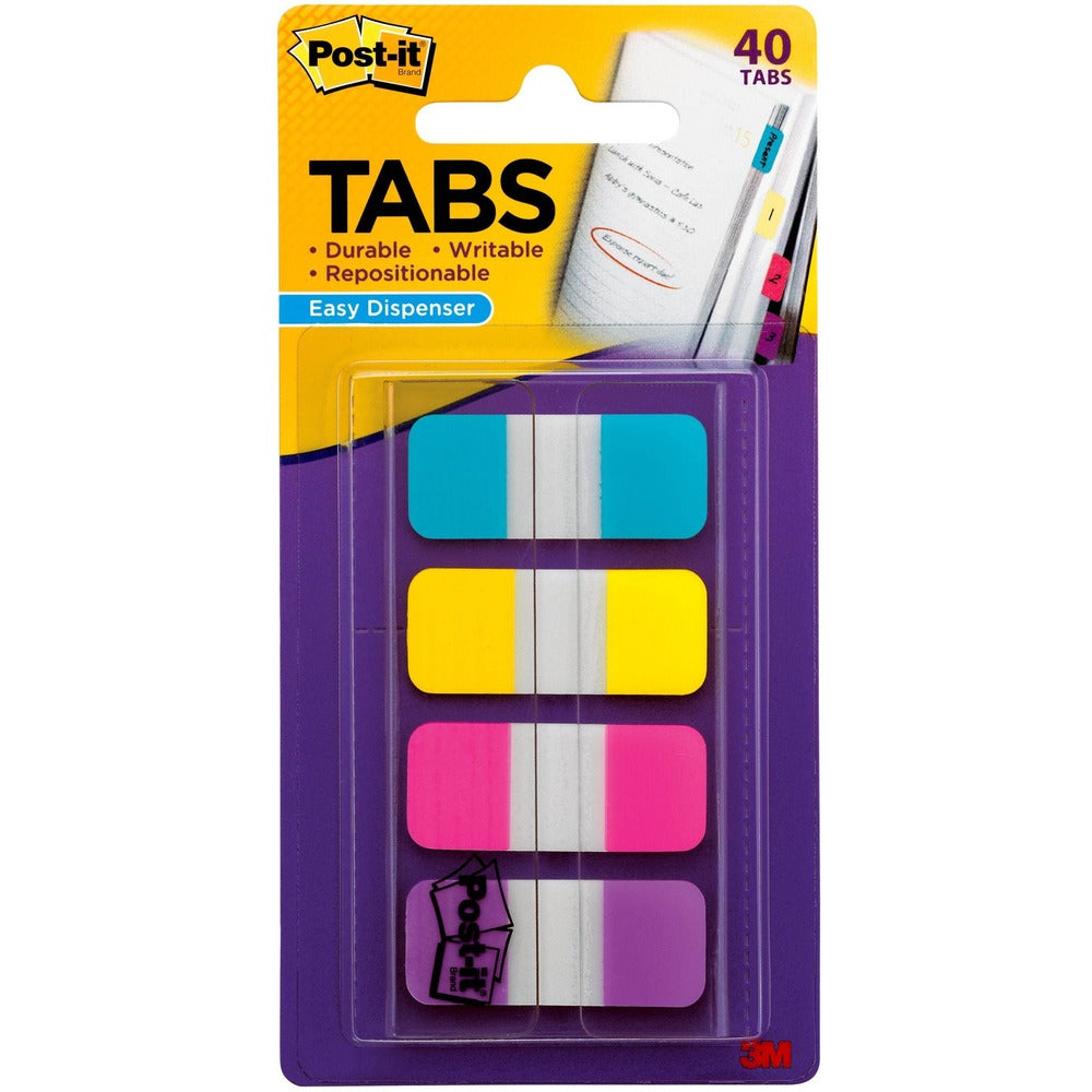 Image of 3M Post-it Tabs, Self-Stick, 5/8", 40/PK, Assorted Primary