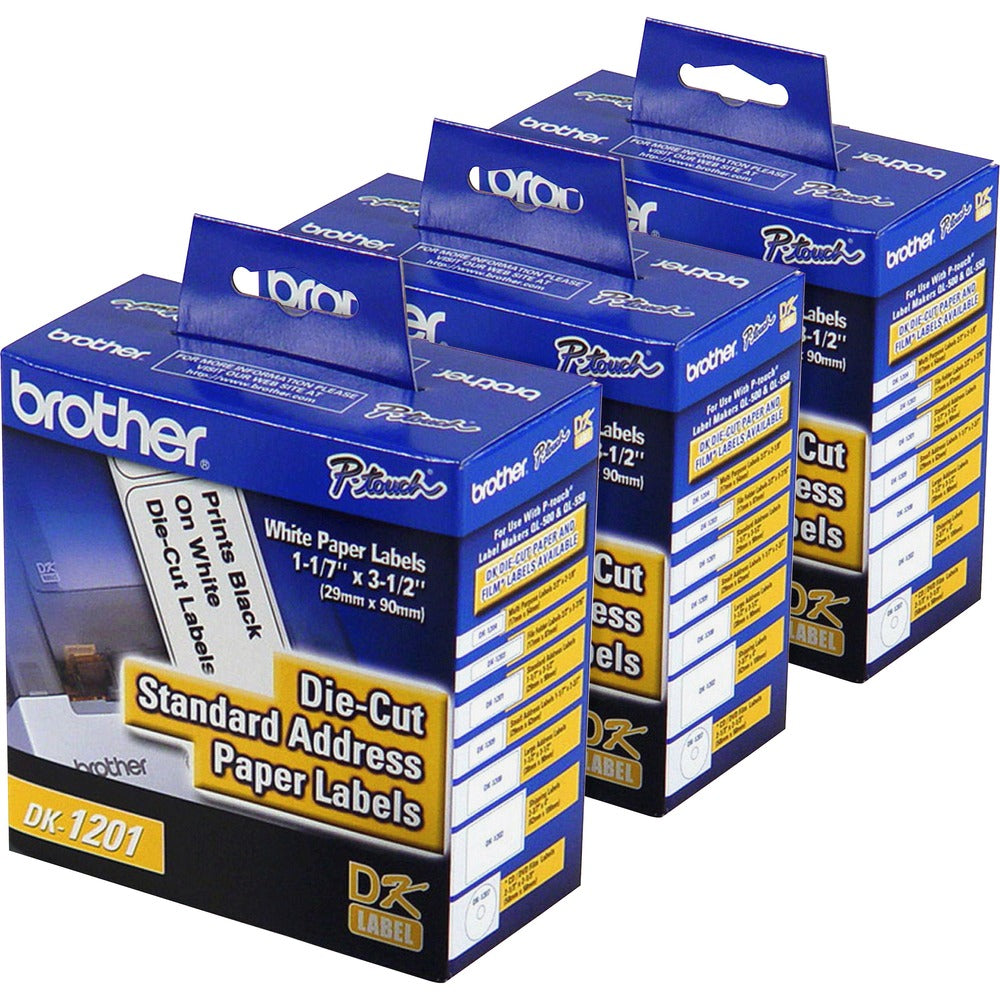 Image of Brother Label Rolls,f/QL Label Printer,3-1/2"x1-1/10",400/RL,3/BX,WE