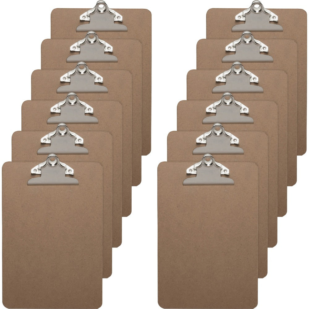 Image of Business Source Clipboards, w/ Standard Metal Clip, 6"x9", 12/BX, Brown