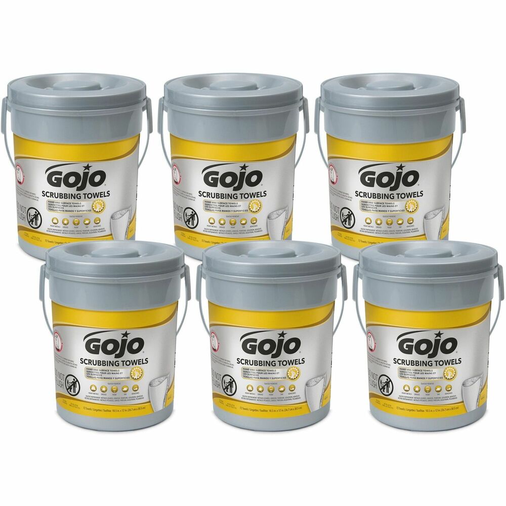 Image of Gojo Scrubbing Towels, Large, 72/Canister, 10-1/2"x12", 6/CT, WE