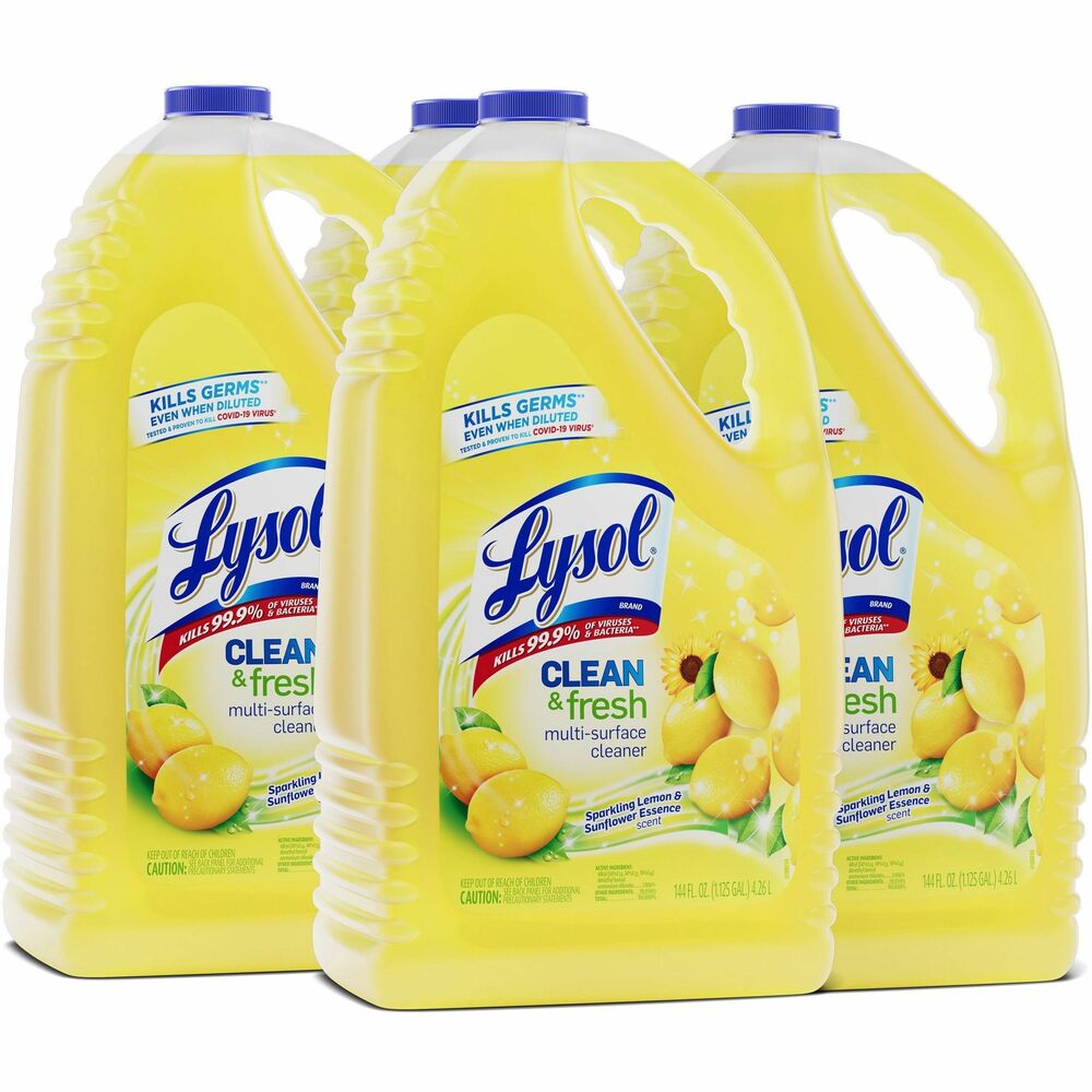 Image of Reckitt Benckiser Cleaner, Multisurface, Lemon/Sunflower, 144 fl oz, 4/CT, YW