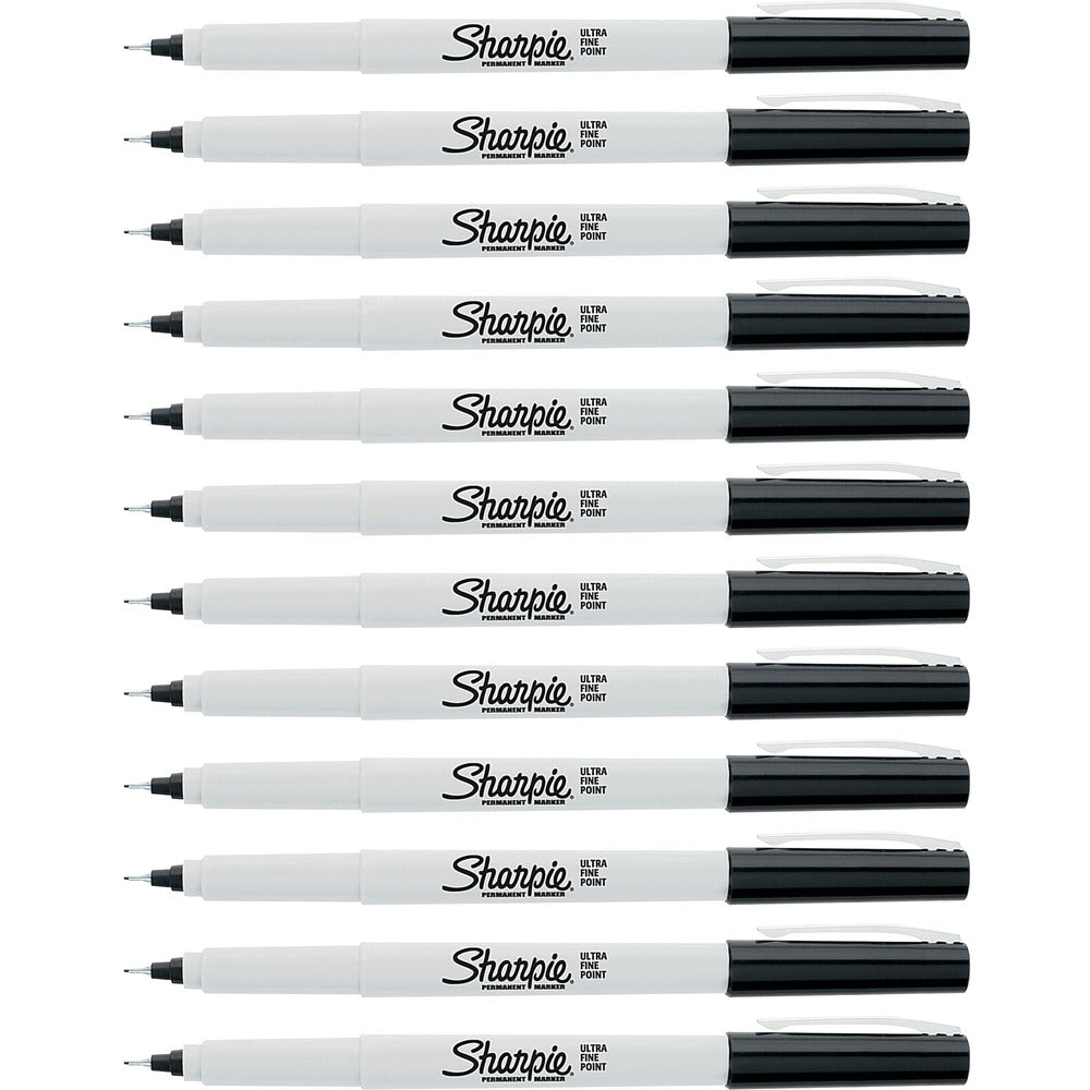Image of Newell Brands Permanent Markers, Sharpie, Ultra-Fine, 1 DZ, Black
