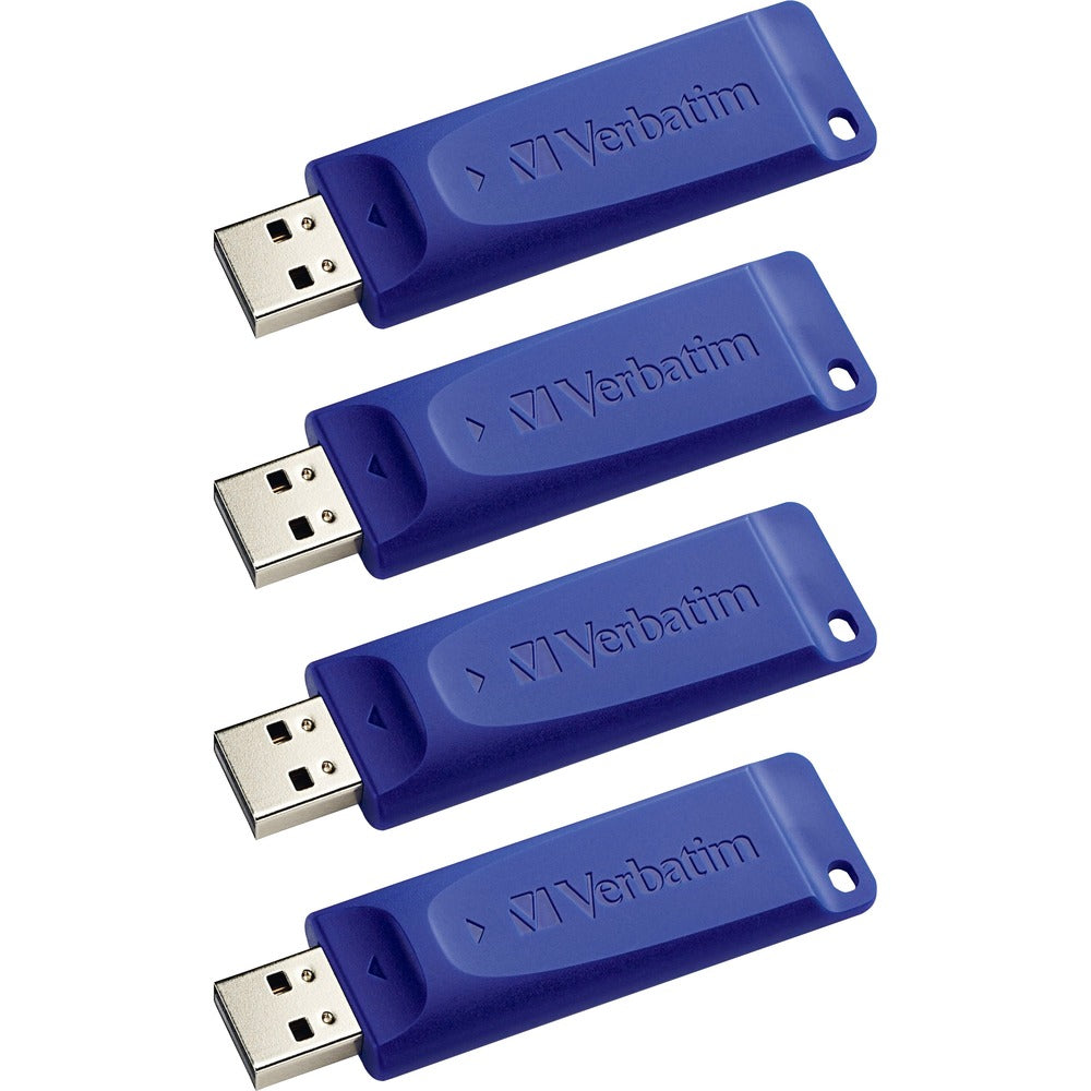 Image of Verbatim USB Drives, Capless, 8GB, 4/CT, Blue