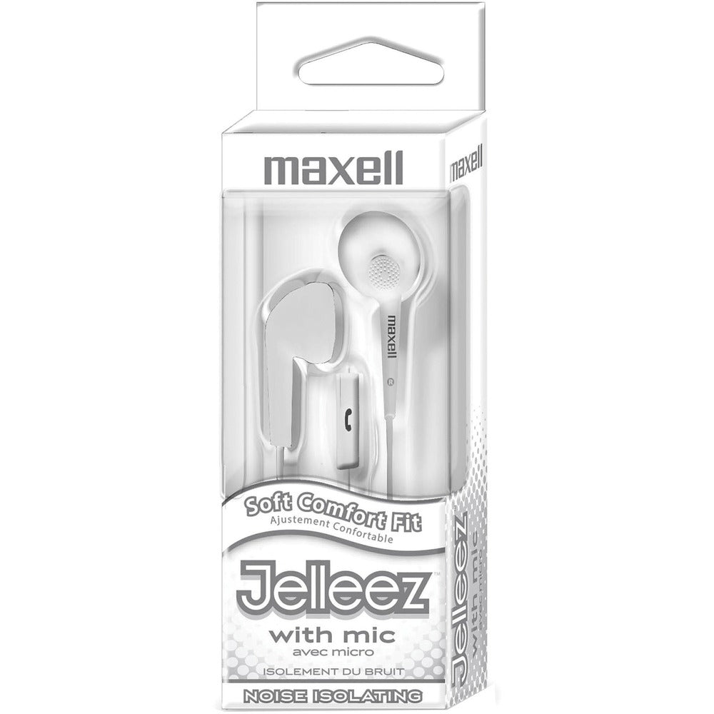 Image of Maxell Earbuds w/ Mic, Soft Comfort Fit, White