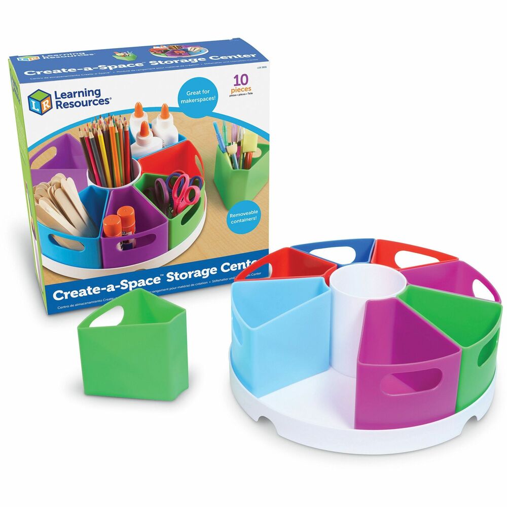 Image of Learning Resources Create-A-Space Storage Center,12"Wx12"Lx4-3/5"H,10Pcs,Multi