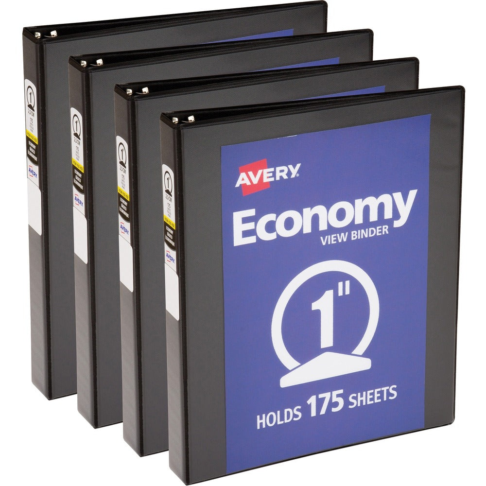 Image of Avery View Binder, 1" Round Rings, Economy, 11"x8-1/2", 4/BD, BK