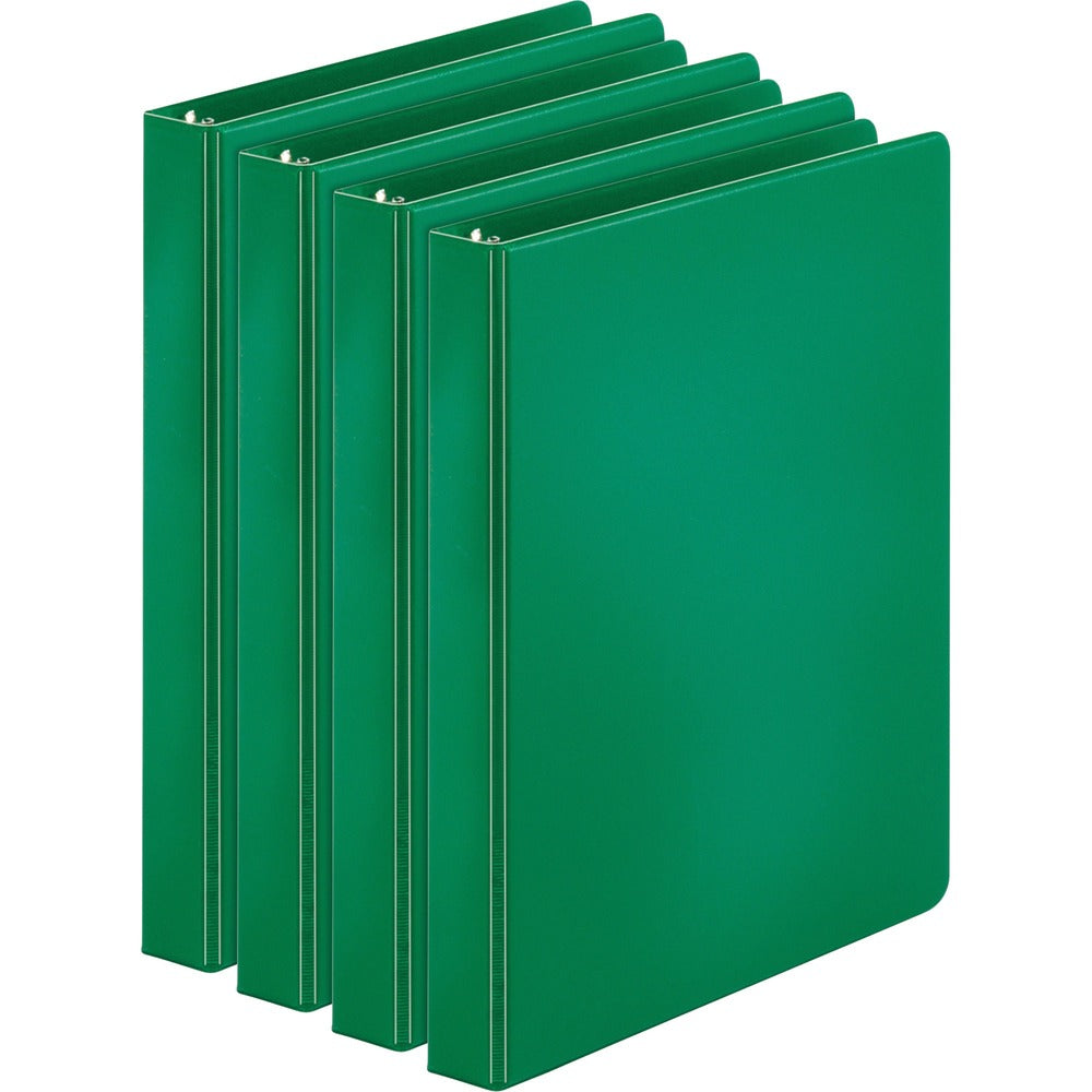 Image of Business Source Binders, Round Rings, 1" Cap, 11"x8-1/2", 4/BD, Green