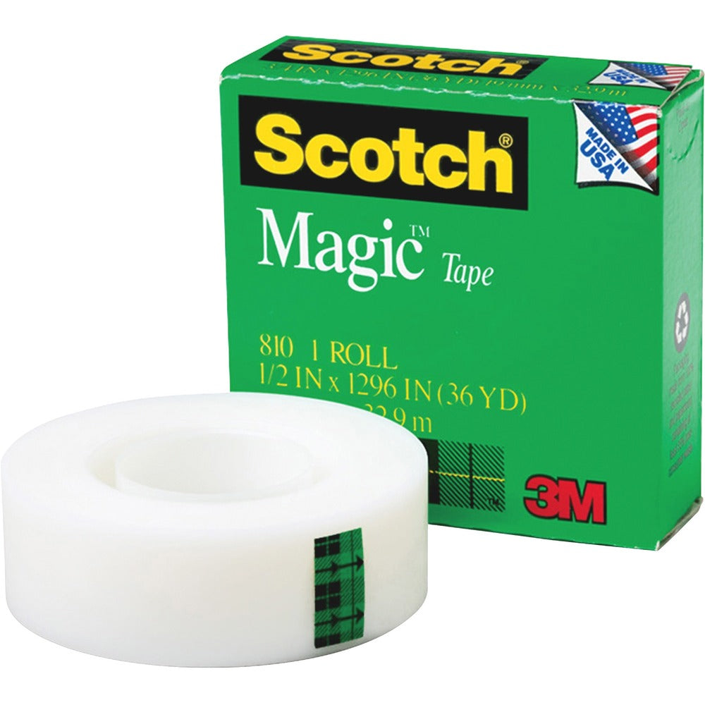 Image of 3M Magic Tape, 1" Core, 1"x1296", 12/PK, Transparent