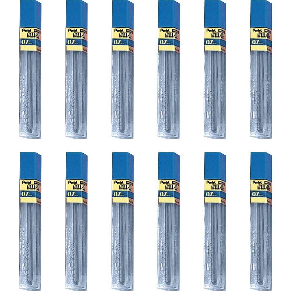 Image of Pentel Hi-Polymer Lead, 0.7 mm, Medium, 2H, 12/Tube, 12TB/BX, BK