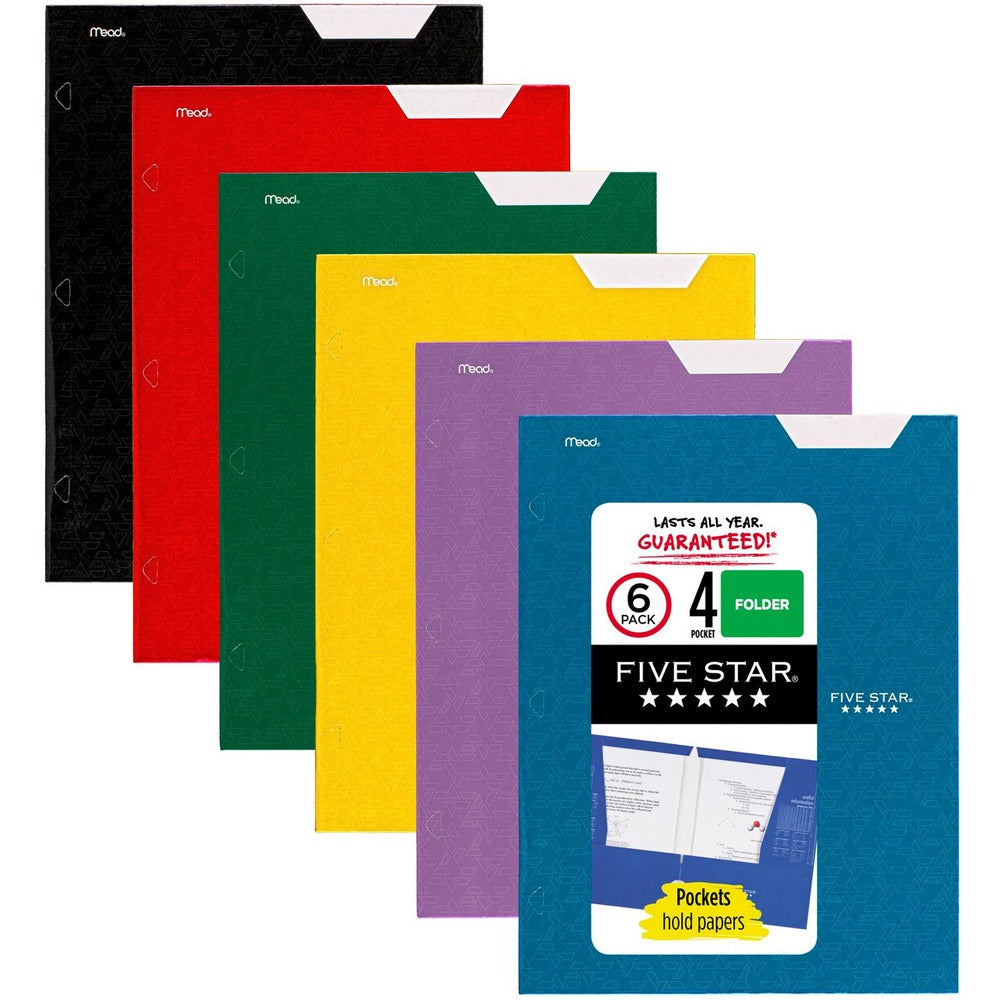 Image of Mead Folder, 4-Pocket, 9-1/2"Wx12-1/2"H, 6/PK, Assorted
