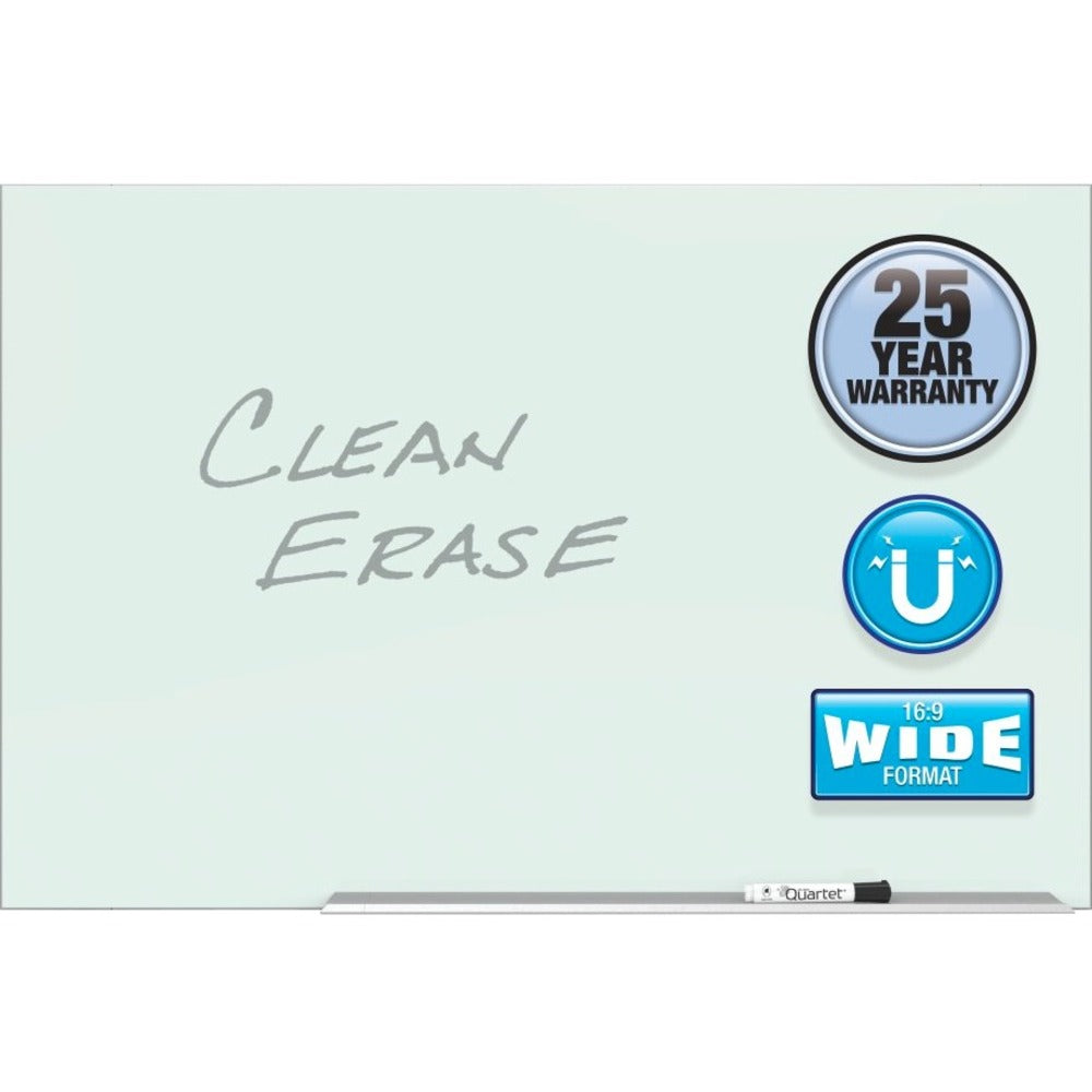 Image of Quartet Dry-Erase Board, Glass, Magnetic, 85"x48", White