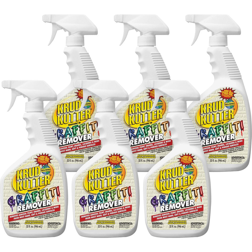 Image of Rust-Oleum Graffiti Remover,Water-Based,Multi-surface,32 fl. oz,6/CT,MI