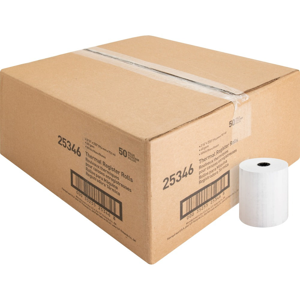 Image of Business Source Thermal Paper Roll, 3-1/8"x230', 50/CT, White