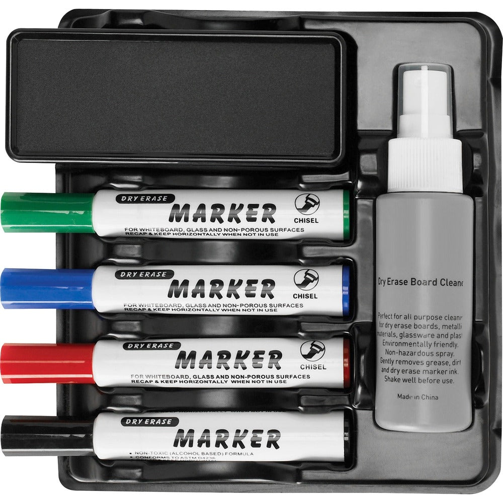 Image of Lorell Marker/Eraser Caddy,w/Mounting Tape,8"x7"x2-13/16",Black