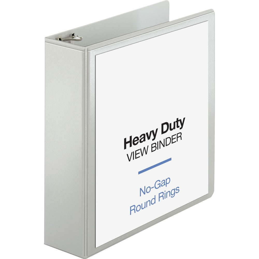 Image of Business Source View Binder, Round Ring, 3" Cap, Letter-size, White