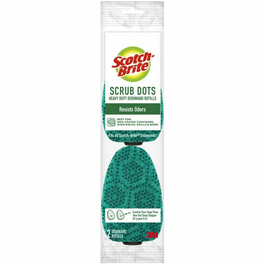 Image of 3M Refills f/Scotch-Brite Dots Dishwand, Heavy-duty, 2/PK, GN