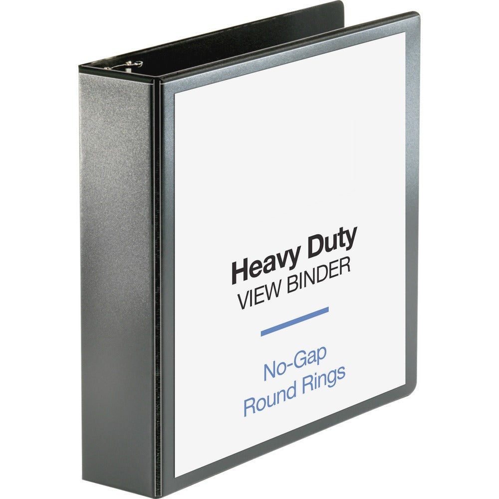 Image of Business Source View Binder, Round Ring, 2" Cap, Letter-size, Black