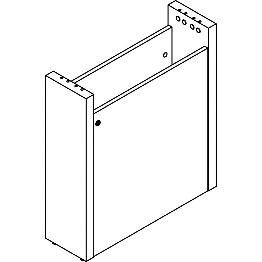 Image of Lorell Base w/Wire Management Door, 24"x8"x28", Mahogany