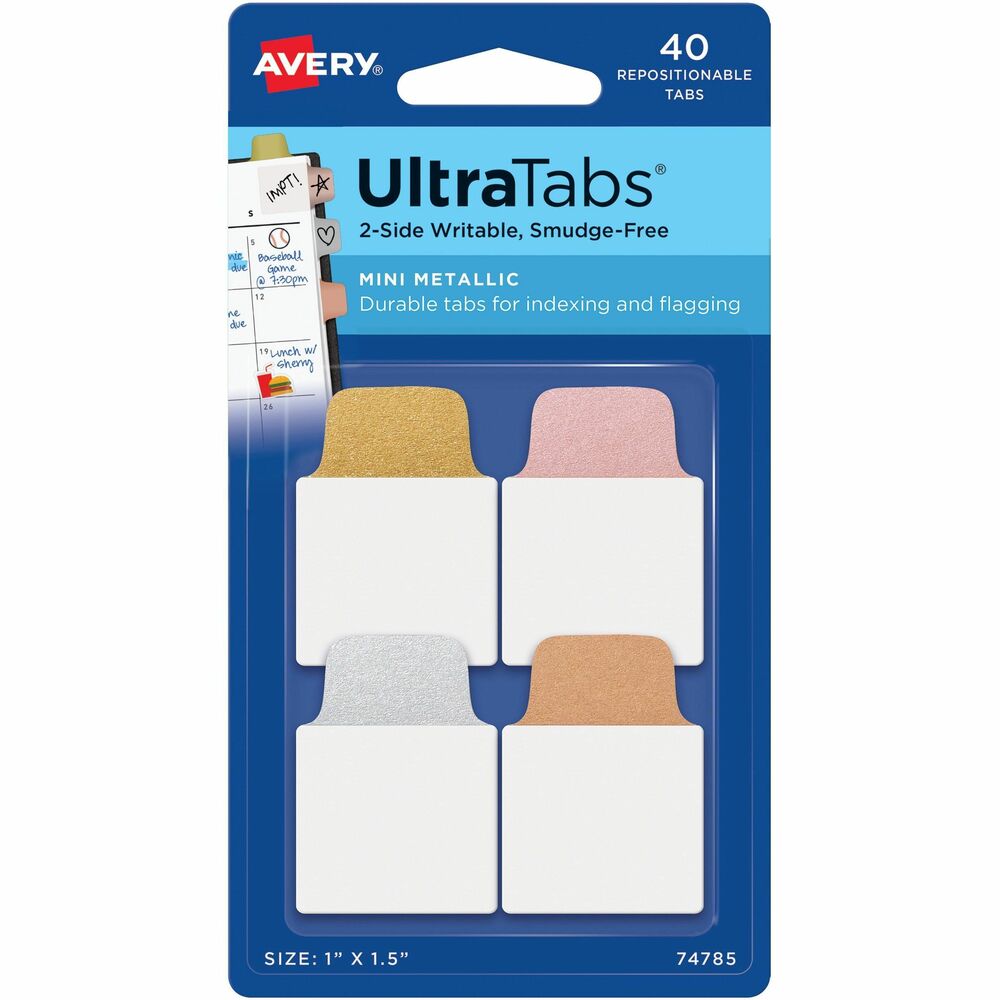 Image of Avery Tabs, Repositionable, 2-Sided, 1"x1-1/2", 40/PK, AST